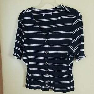 No Boundaries Black and White Striped Top